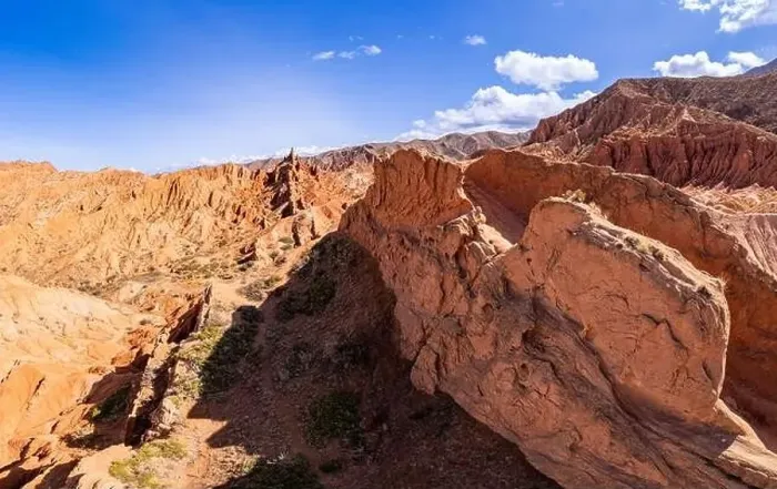Framed Print : Aerial top view to beautiful landscape of Skazka canyon Framed Print : Aerial top view to beautiful landscape of Skazka canyon