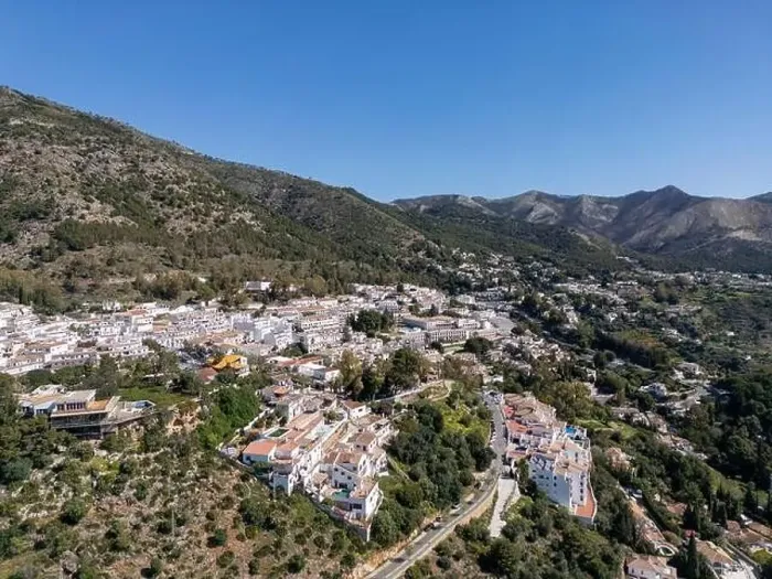 Framed Print : aerial view of the beautiful Mediterranean village of Mijas on the Costa del Sol of Malaga, Spain Framed Print : aerial view of the beautiful Mediterranean village of Mijas on the Costa del Sol of Malaga, Spain