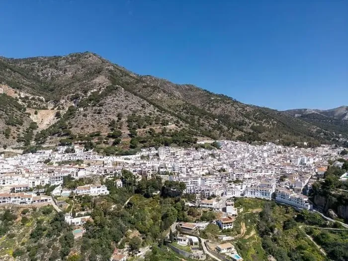 Framed Print : aerial view of the beautiful Mediterranean village of Mijas on the Costa del Sol of Malaga, Spain Framed Print : aerial view of the beautiful Mediterranean village of Mijas on the Costa del Sol of Malaga, Spain