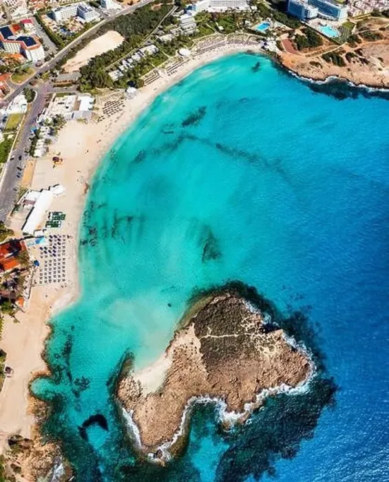 Framed Print : Aerial view of beautiful Nissi beach in Ayia Napa Framed Print : Aerial view of beautiful Nissi beach in Ayia Napa