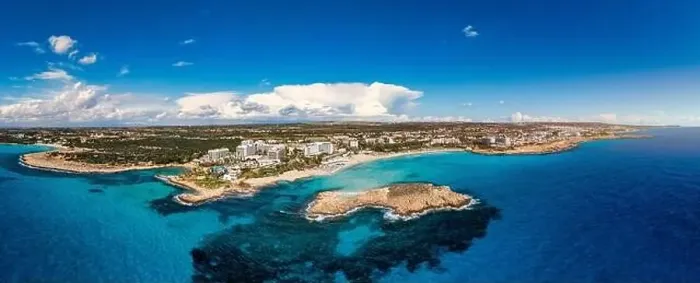 Framed Print : Aerial view of beautiful Nissi beach in Ayia Napa Framed Print : Aerial view of beautiful Nissi beach in Ayia Napa