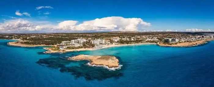 Framed Print : Aerial view of beautiful Nissi beach in Ayia Napa Framed Print : Aerial view of beautiful Nissi beach in Ayia Napa