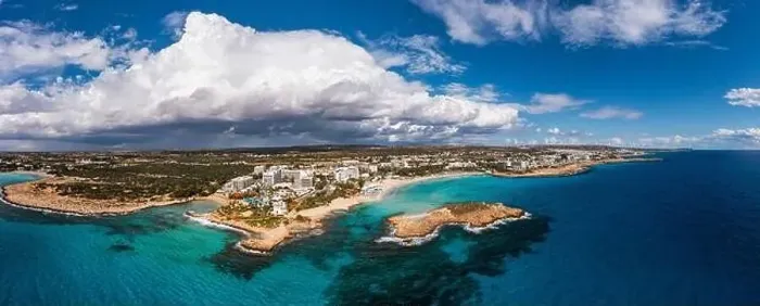 Framed Print : Aerial view of beautiful Nissi beach in Ayia Napa Framed Print : Aerial view of beautiful Nissi beach in Ayia Napa