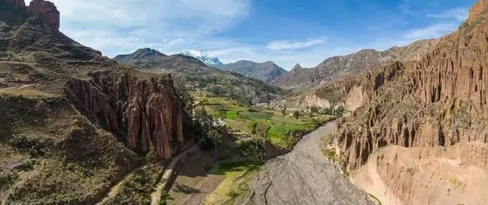 Framed Print : Aerial view of the beautiful Palca Canyon Framed Print : Aerial view of the beautiful Palca Canyon