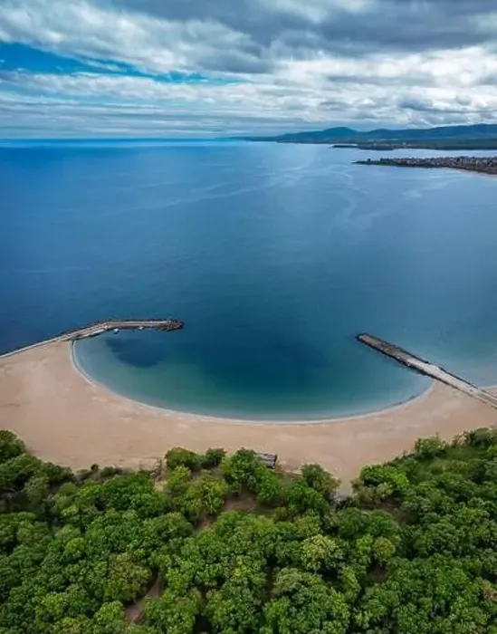 Framed Print : Aerial view to beautiful Perla beach near to Primorsko, Bulgaria Framed Print : Aerial view to beautiful Perla beach near to Primorsko, Bulgaria