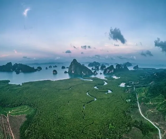 Framed Print : Aerial view of beautiful Phang Nga Bay in Thailand Framed Print : Aerial view of beautiful Phang Nga Bay in Thailand