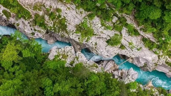 Framed Print : Aerial View of the Beautiful Soca River in Slovenia's Summer Framed Print : Aerial View of the Beautiful Soca River in Slovenia's Summer