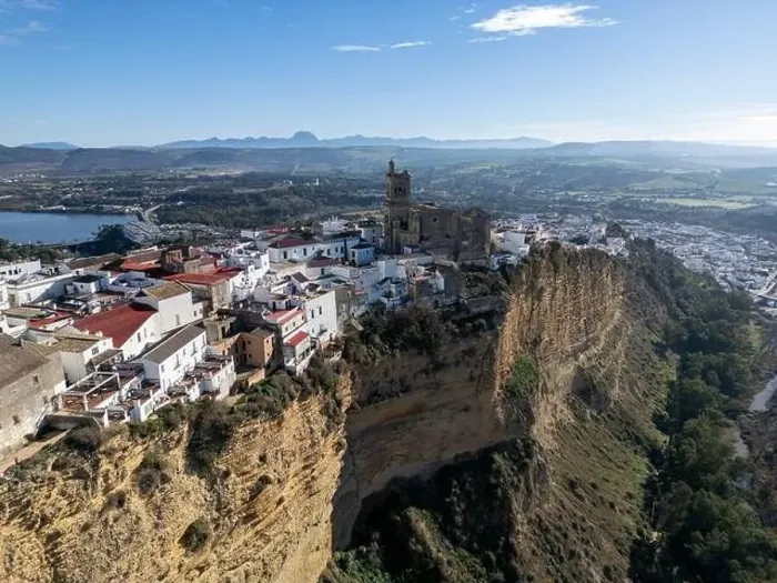 Framed Print : aerial view of the beautiful village of Arcos de la Frontera in the province of Cadiz, Spain Framed Print : aerial view of the beautiful village of Arcos de la Frontera in the province of Cadiz, Spain