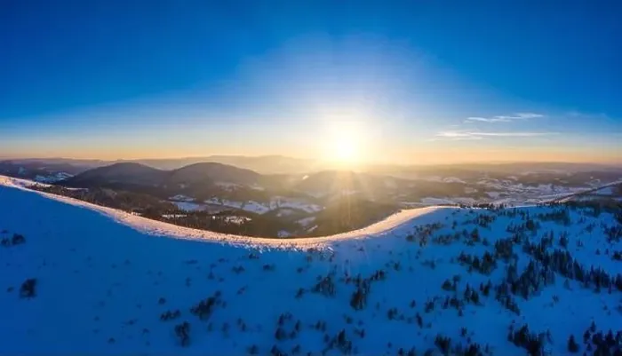 Framed Print : Aerial view of beautiful winter mountain slopes