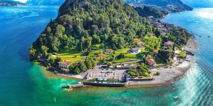 Framed Print : Aerial view of Bellagio village in Lake Como, in Italy Framed Print : Aerial view of Bellagio village in Lake Como, in Italy
