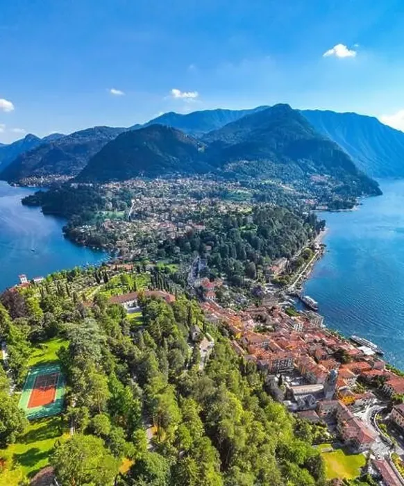 Framed Print : Aerial view of Bellagio village in Lake Como, in Italy Framed Print : Aerial view of Bellagio village in Lake Como, in Italy