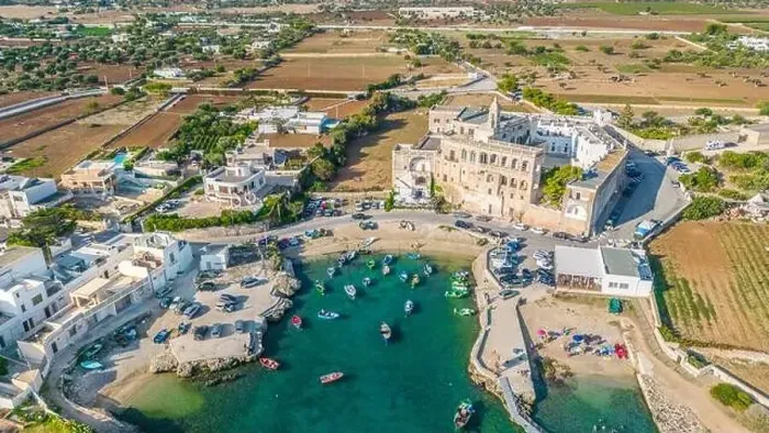 Framed Print : Aerial view Benedictine Abbey of San Vito. Polignano a mare. Puglia. Italy Framed Print : Aerial view Benedictine Abbey of San Vito. Polignano a mare. Puglia. Italy