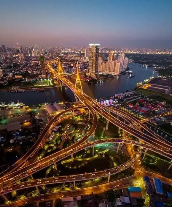 Framed Print : Aerial view of Bhumibol Bridge in Samut Prakan, Bangkok, Thailand Framed Print : Aerial view of Bhumibol Bridge in Samut Prakan, Bangkok, Thailand