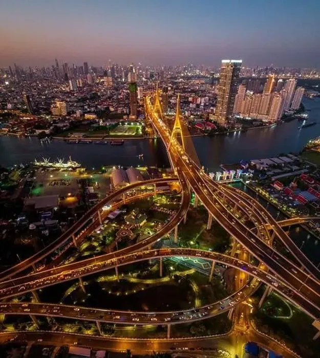 Framed Print : Aerial view of Bhumibol Bridge in Samut Prakan, Bangkok, Thailand Framed Print : Aerial view of Bhumibol Bridge in Samut Prakan, Bangkok, Thailand