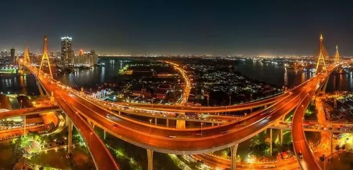 Framed Print : Aerial view of Bhumibol Bridge in Samut Prakan, Bangkok, Thailand Framed Print : Aerial view of Bhumibol Bridge in Samut Prakan, Bangkok, Thailand