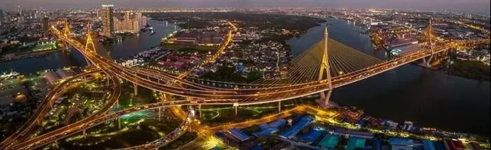 Framed Print : Aerial view of Bhumibol Bridge in Samut Prakan, Bangkok, Thailand Framed Print : Aerial view of Bhumibol Bridge in Samut Prakan, Bangkok, Thailand