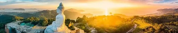 Framed Print : Aerial view of Big Buddha viewpoint at sunset in Phuket province, Thailand