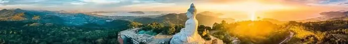 Framed Print : Aerial view of Big Buddha viewpoint at sunset in Phuket province, Thailand Framed Print : Aerial view of Big Buddha viewpoint at sunset in Phuket province, Thailand