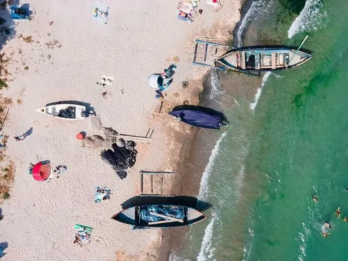 Framed Print : Aerial View Of Boats On Beach, Sea Landscape Framed Print : Aerial View Of Boats On Beach, Sea Landscape