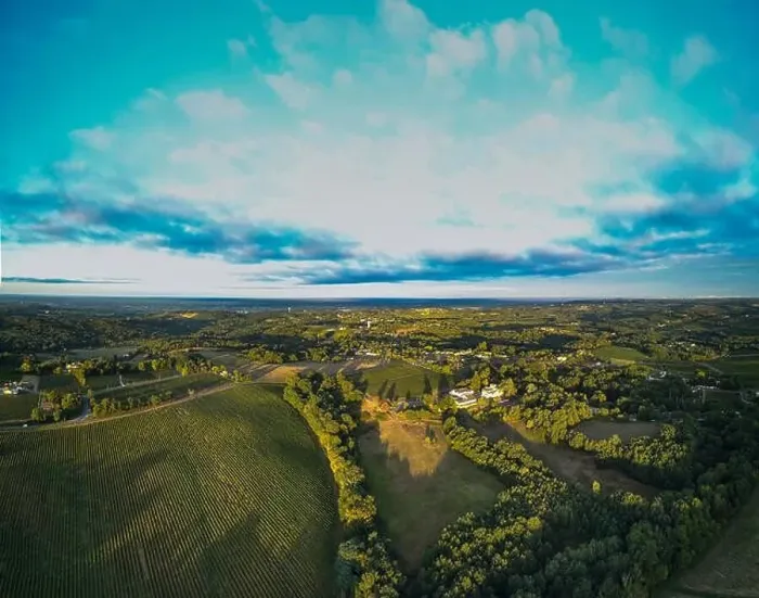 Framed Print : Aerial view Bordeaux Vineyard at sunrise, film by drone in summer, Entre deux mers, Capian Framed Print : Aerial view Bordeaux Vineyard at sunrise, film by drone in summer, Entre deux mers, Capian
