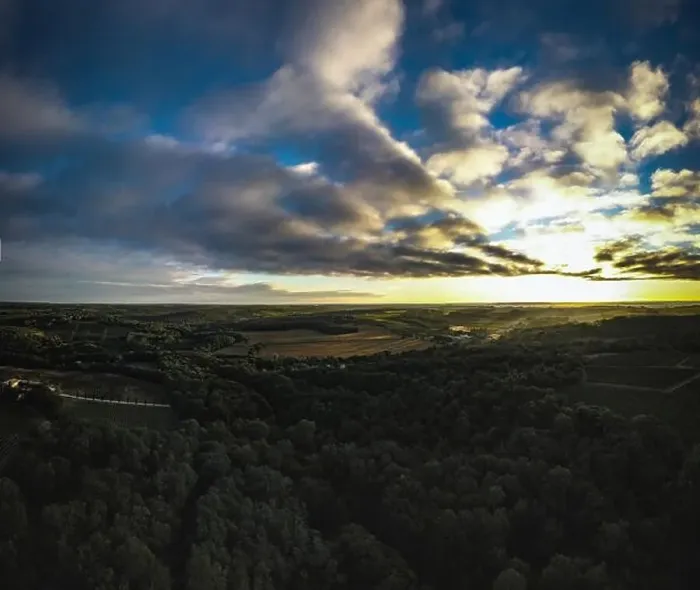 Framed Print : Aerial view Bordeaux Vineyard at sunrise, film by drone in summer, Entre deux mers, Capian Framed Print : Aerial view Bordeaux Vineyard at sunrise, film by drone in summer, Entre deux mers, Capian
