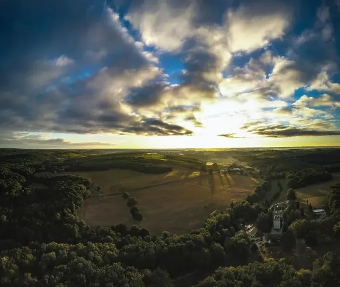 Framed Print : Aerial view Bordeaux Vineyard at sunrise, film by drone in summer, Entre deux mers, Capian Framed Print : Aerial view Bordeaux Vineyard at sunrise, film by drone in summer, Entre deux mers, Capian