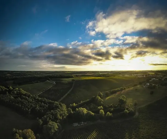 Framed Print : Aerial view Bordeaux Vineyard at sunrise, film by drone in summer, Entre deux mers, Capian Framed Print : Aerial view Bordeaux Vineyard at sunrise, film by drone in summer, Entre deux mers, Capian