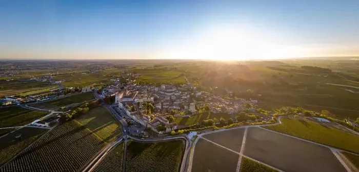 Framed Print : Aerial View Bordeaux vineyards, Saint-Emilion, Aquitaine area of the Gironde department, France, Europe