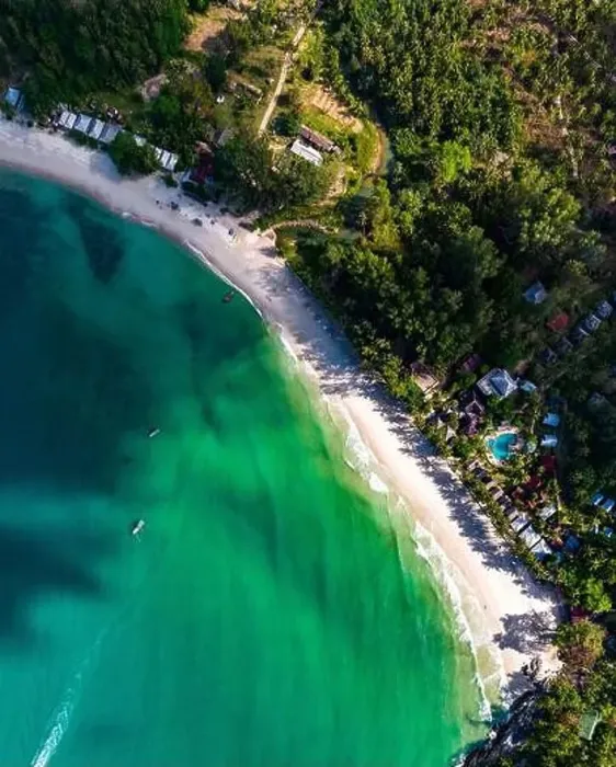 Framed Print : Aerial view of Bottle beach and viewpoint, in Koh Phangan, Thailand Framed Print : Aerial view of Bottle beach and viewpoint, in Koh Phangan, Thailand