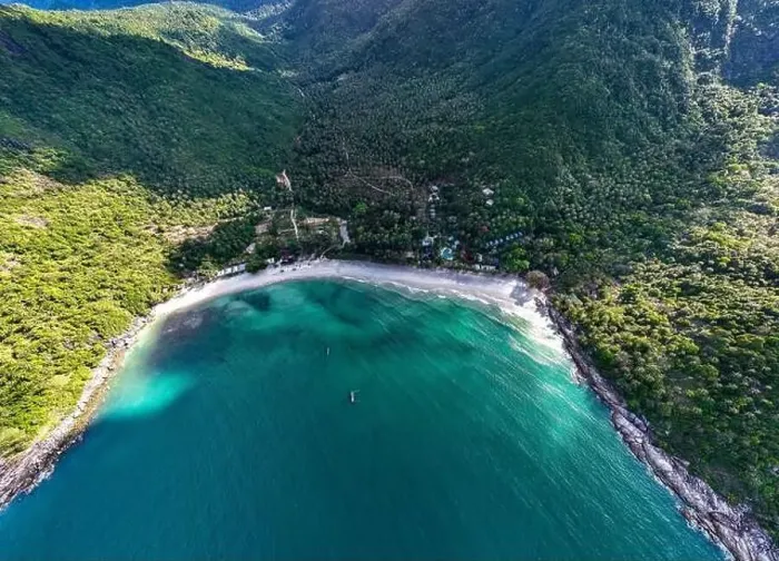 Framed Print : Aerial view of Bottle beach and viewpoint, in Koh Phangan, Thailand Framed Print : Aerial view of Bottle beach and viewpoint, in Koh Phangan, Thailand