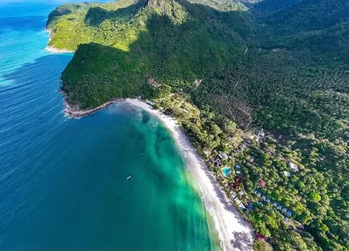 Framed Print : Aerial view of Bottle beach and viewpoint, in Koh Phangan, Thailand Framed Print : Aerial view of Bottle beach and viewpoint, in Koh Phangan, Thailand