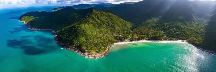 Framed Print : Aerial view of Bottle beach and viewpoint, in Koh Phangan, Thailand Framed Print : Aerial view of Bottle beach and viewpoint, in Koh Phangan, Thailand