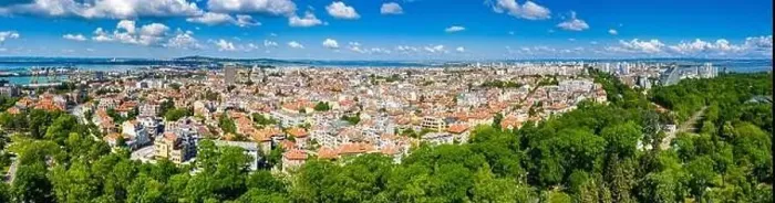 Framed Print : Aerial view of the Bulgarian city Bourgas Framed Print : Aerial view of the Bulgarian city Bourgas