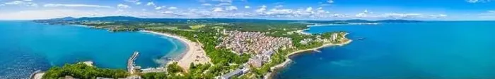 Framed Print : Aerial view of Bulgarian seaside town Kiten Framed Print : Aerial view of Bulgarian seaside town Kiten