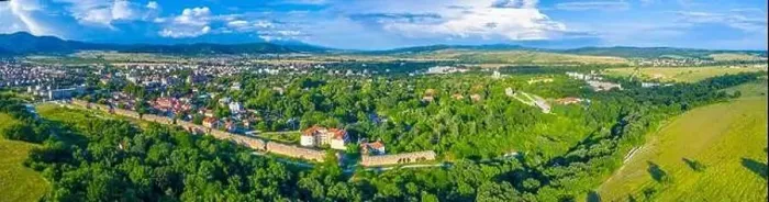 Framed Print : Aerial view of Bulgarian town Hisarya Framed Print : Aerial view of Bulgarian town Hisarya