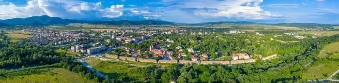 Framed Print : Aerial view of Bulgarian town Hisarya Framed Print : Aerial view of Bulgarian town Hisarya