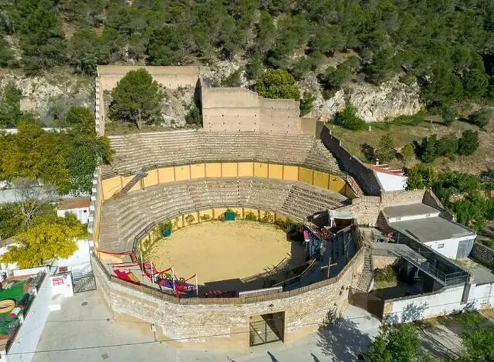 Framed Print : aerial view of the bullring in the municipality of Carratraca, Andalusia Framed Print : aerial view of the bullring in the municipality of Carratraca, Andalusia