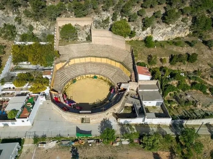Framed Print : aerial view of the bullring in the municipality of Carratraca, Andalusia Framed Print : aerial view of the bullring in the municipality of Carratraca, Andalusia