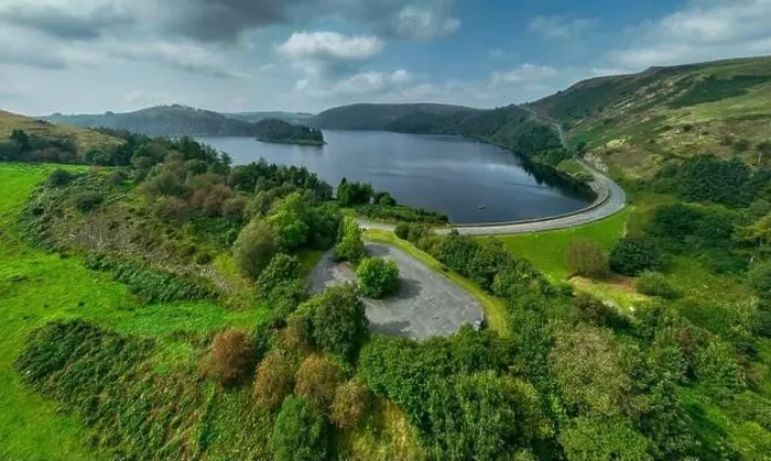 Framed Print : Aerial view of Bwlch-y-gle dam and Clywedog reservoir near Llanidloes, mid Wales UK Framed Print : Aerial view of Bwlch-y-gle dam and Clywedog reservoir near Llanidloes, mid Wales UK