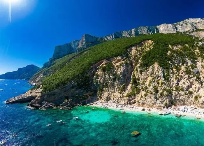 Framed Print : Aerial view of Cala Mariolu, Italy, east coast of Sardinia, Orosei gulf in the Baunei municipal Framed Print : Aerial view of Cala Mariolu, Italy, east coast of Sardinia, Orosei gulf in the Baunei municipal