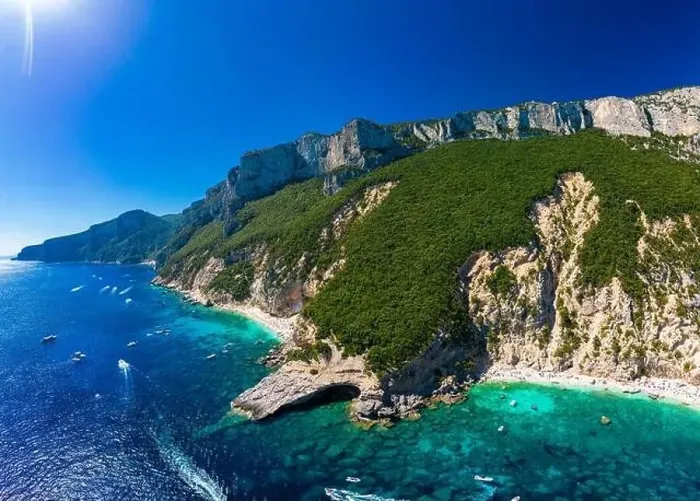 Framed Print : Aerial view of Cala Mariolu, Italy, east coast of Sardinia, Orosei gulf in the Baunei municipal Framed Print : Aerial view of Cala Mariolu, Italy, east coast of Sardinia, Orosei gulf in the Baunei municipal