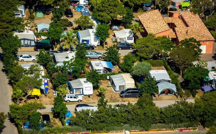 Framed Print : Aerial view, campsite of Canet-en-Roussillon on the Mediterranean Sea Framed Print : Aerial view, campsite of Canet-en-Roussillon on the Mediterranean Sea