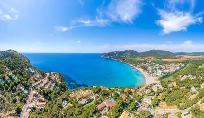 Framed Print : Aerial view of Canyamel bay in Mallorca Islands, Spain Framed Print : Aerial view of Canyamel bay in Mallorca Islands, Spain