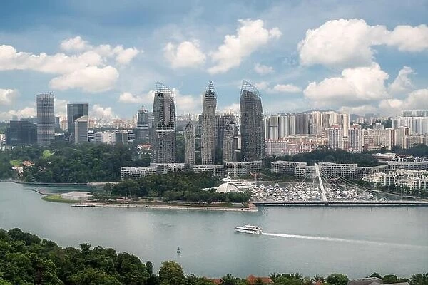 Aerial view of caribbean at keppel bay in Singapore. It's luxury residential in Singapore City