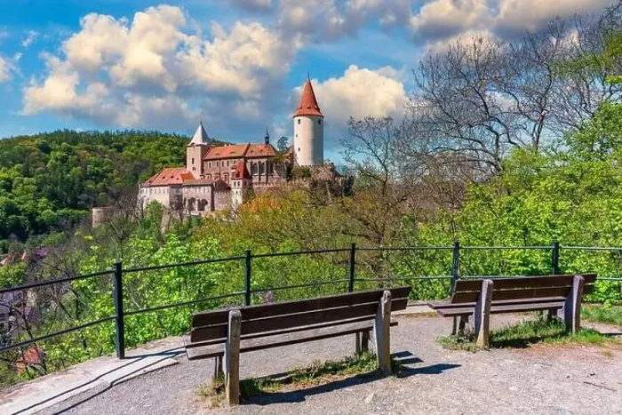Framed Print : Aerial view of castle Krivoklat in Czech republic Framed Print : Aerial view of castle Krivoklat in Czech republic