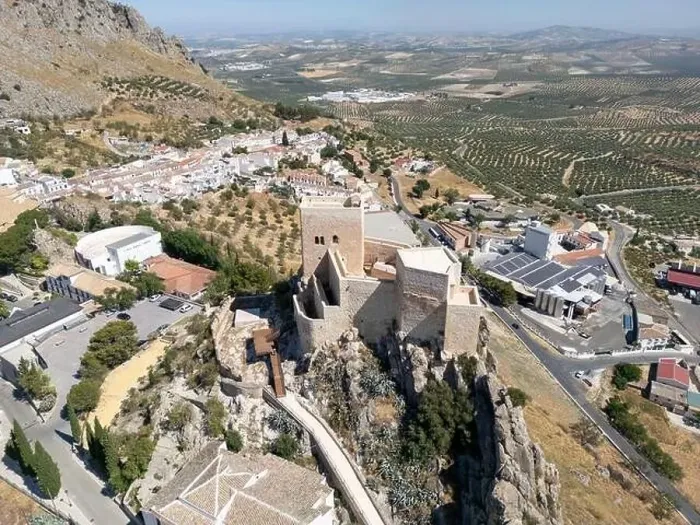 Framed Print : aerial view of the castle of Luque in the province of Córdoba, Andalusia Framed Print : aerial view of the castle of Luque in the province of Córdoba, Andalusia