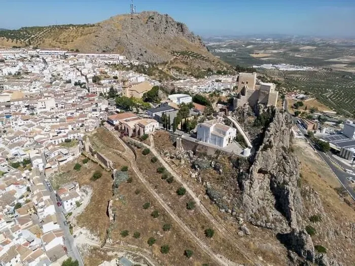 Framed Print : aerial view of the castle of Luque in the province of Córdoba, Andalusia Framed Print : aerial view of the castle of Luque in the province of Córdoba, Andalusia