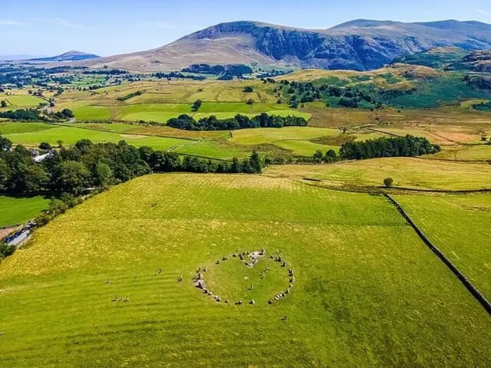 Framed Print : Aerial view of Castlerigg Stone Circle in Lake District, a region and national park in Cumbria in northwest England, UK Framed Print : Aerial view of Castlerigg Stone Circle in Lake District, a region and national park in Cumbria in northwest England, UK
