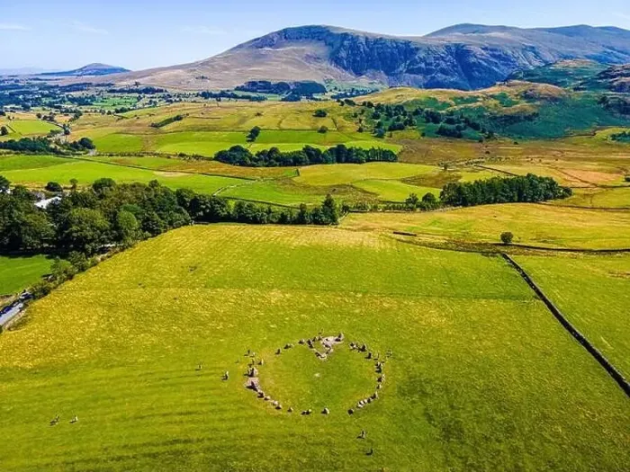 Framed Print : Aerial view of Castlerigg Stone Circle in Lake District, a region and national park in Cumbria in northwest England, UK Framed Print : Aerial view of Castlerigg Stone Circle in Lake District, a region and national park in Cumbria in northwest England, UK