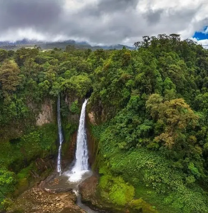 Framed Print : Aerial view of the Catarata del Toro waterfall in Costa Rica Framed Print : Aerial view of the Catarata del Toro waterfall in Costa Rica